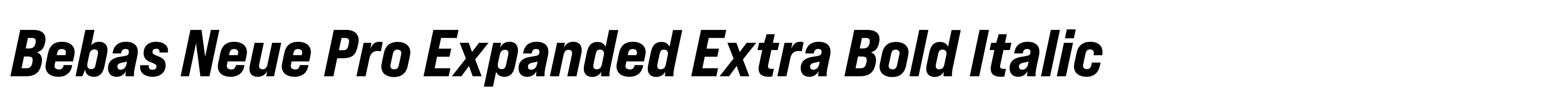 Bebas Neue Pro Expanded Extra Bold Italic